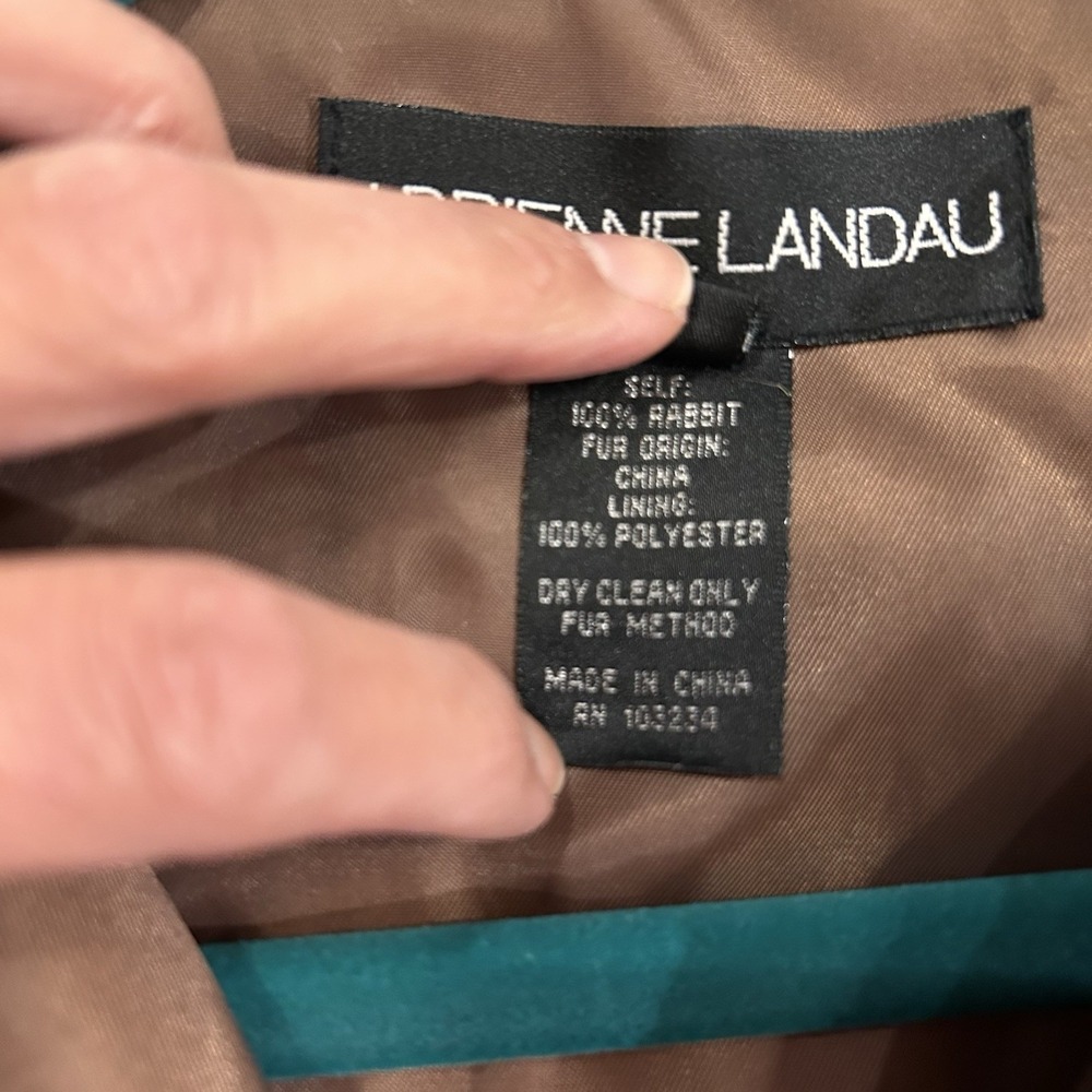 Adrienne Landau Vest Genuine Real Rabbit Fur Multi Small Layering Cozy Luxury - Picture 4 of 7